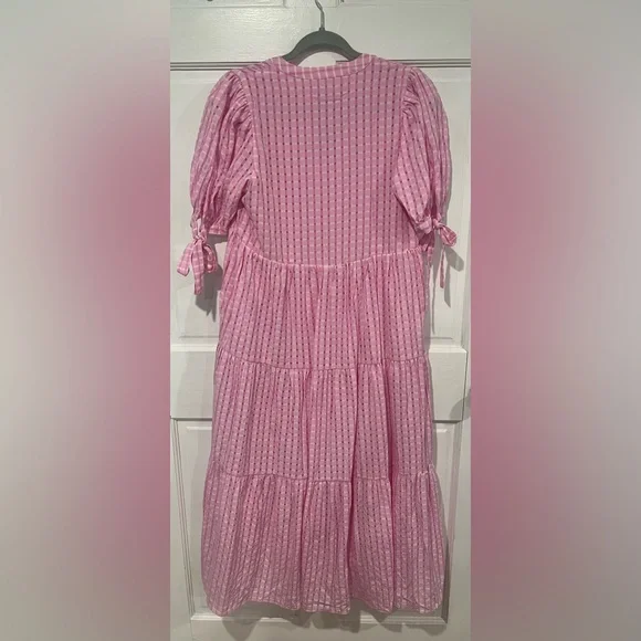 English Factory Gingham Midi Dress In Pink | size S - Picture 8 of 10